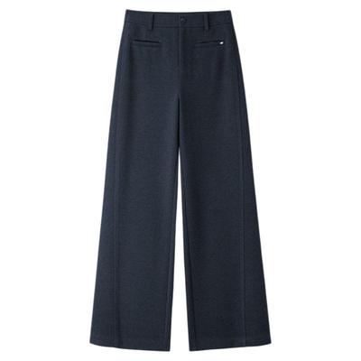 韩氏伊人醋酸羊毛窄版阔腿裤女2025年冬季新款高腰显瘦休闲直筒裤