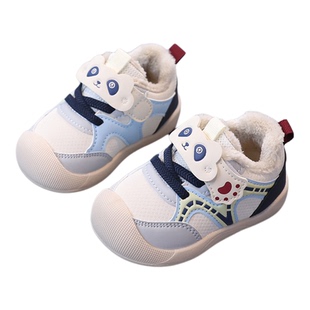 婧麒婴儿学步鞋冬季加绒加厚保暖二棉鞋男女宝宝软底防滑机能单鞋