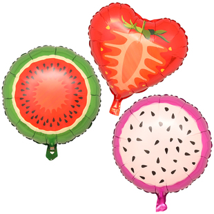水果气球铝膜卡通菠萝草莓18寸派对装饰宝宝生日布置儿童气球装饰
