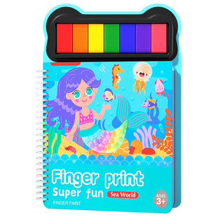 儿童手指印幼儿园手掌点画玩具趣味宝宝涂鸦印泥彩色绘画颜料无毒