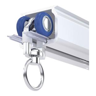 铝合金窗帘轨道轴承滑轮双轨交叉滑轨防漏光卧室窗帘挂钩遮光顶装