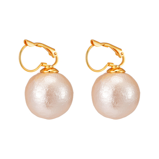 香槟色棉花大珍珠耳钉2026新款爆款耳环女轻奢高级感独特秋冬耳饰