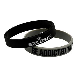 EXCESS爱可赛篮球手环男硅胶运动腕带细款情侣手链饰品2条装