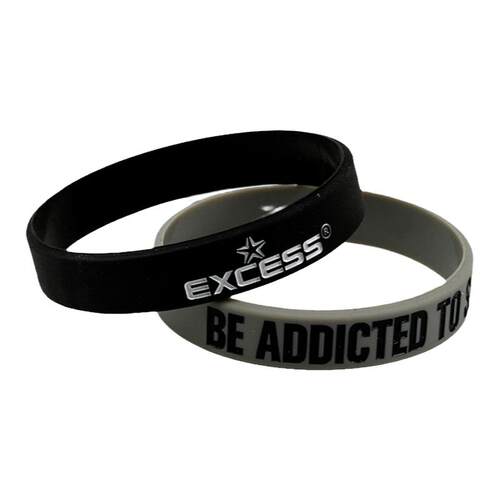 EXCESS爱可赛篮球手环男硅胶运动腕带细款情侣手链饰品2条装