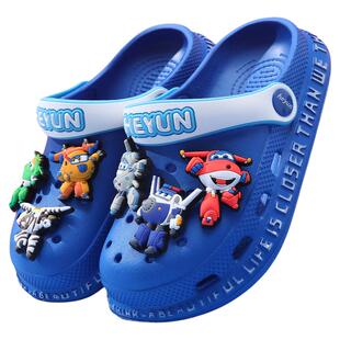 儿童洞洞鞋超级飞侠男童拖鞋2026夏季新款室内防滑男孩外穿软底