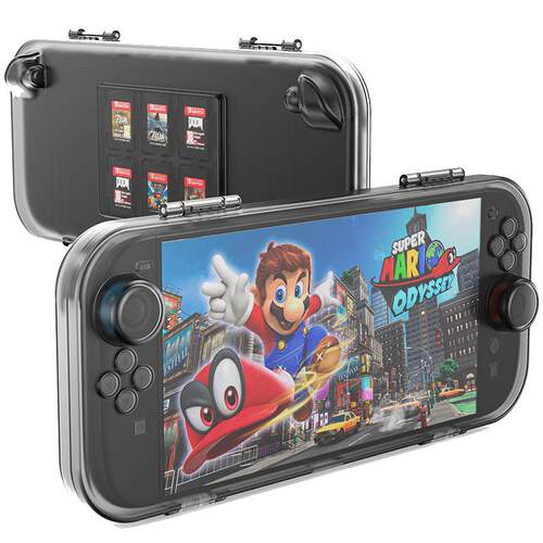 新得利适用任天堂Switch2保护壳NS2收纳包透明全包保护套游戏掌机一体式超薄硬壳便携卡带盒防摔二代港版配件