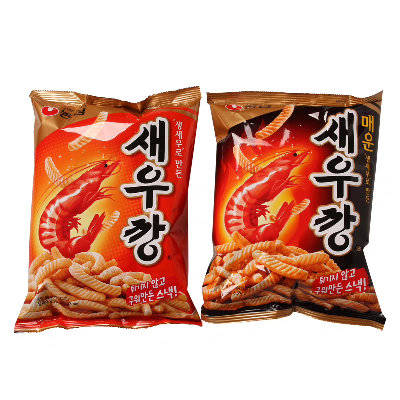 农心韩国进口辣味鲜虾条膨化小吃