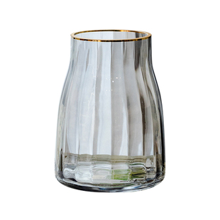 高级感轻奢花瓶摆件客厅插花干花餐桌玫瑰鲜花水培水养透明器皿小