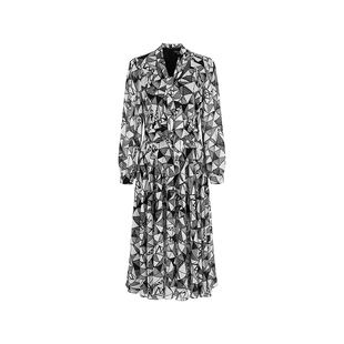 MARYLING玛俪琳24春新品【仿古玻璃】蝴蝶结印花连衣裙A1EAW61210