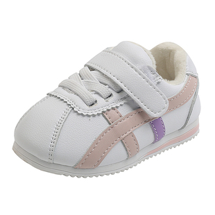 春秋冬季女宝宝鞋子0一1-2岁男小童鞋加绒婴儿二棉鞋软底学步鞋子