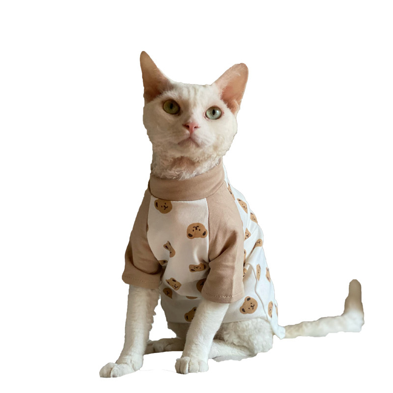 秋冬斯芬克斯无毛猫德文衣服纯棉t恤猫咪马尔济斯狗狗宠物打底衫