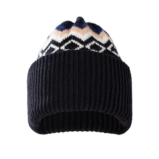 Mossun陌上【费尔岛提花纯羊绒帽】针织冷帽女冬季防寒护耳保暖帽