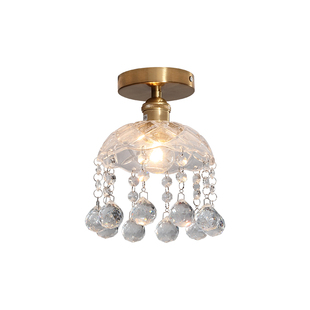 水晶过道灯北欧入户玄关温馨浪漫小卧室吸顶灯门厅走廊连廊阳台灯