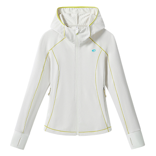 户外拼色苏哈线长袖T恤修身显瘦连帽外套女士轻量化速干运动上衣