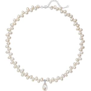 Konigin马君妍同款天然珍珠项链女925纯银巴洛克秋冬毛衣链配饰品