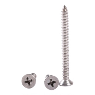 东雨304国标不锈钢十字沉头平螺钉手拧橱柜装修隔板尖自攻罗丝6m