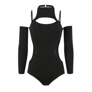 aystudio泳衣女三角连体性感高级感休闲纯色遮肚显瘦度假泡温泉