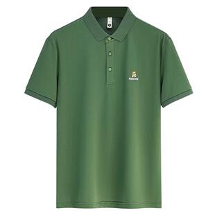 2026夏季新款polo衫男小熊刺绣翻领时尚休闲春装冰丝男士短袖t恤