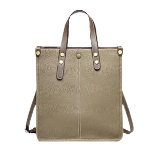 真皮手提通勤托特女2025新高级感单肩斜挎公文包大容量商务水桶包