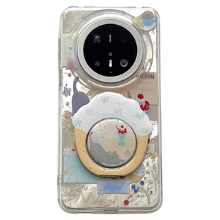 戒酒的李白｜ins草莓冰淇淋蛋糕可爱猫咪适用于华为mate70pro+手机壳mate60小众少女Pura80小清新Pura70卡通