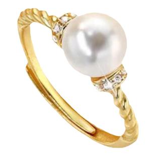 S925纯银珍珠戒指女轻奢小众百搭复古气质转运珠高级感ins潮新款