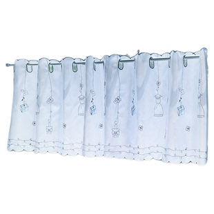 可爱仿绸缎半帘短帘半截窗帘小窗户飘窗加厚防晒半遮光免打孔穿杆