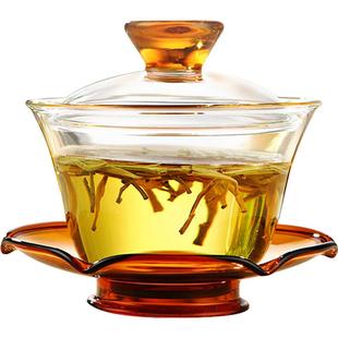 LIGHTKING玻璃茶碗盖碗套装三才盖碗功夫茶具敬茶杯喝茶泡茶家用