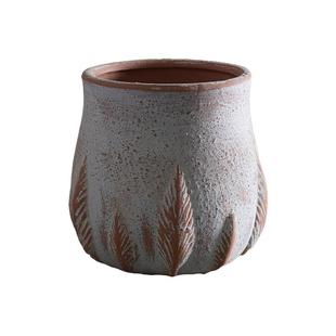 帝罗马陶盆粗陶素烧复古花盆户外庭院蝴蝶兰多肉盆陶土透气做旧小