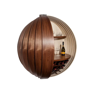 意式轻奢实木酒柜别墅家用客厅设计师款挂壁式洋葱造型悬浮餐边柜