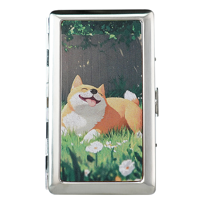 日本PRINCE王子金属柴犬烟盒