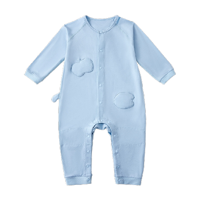 Q21宝宝透气抑菌单排扣爬服哈衣