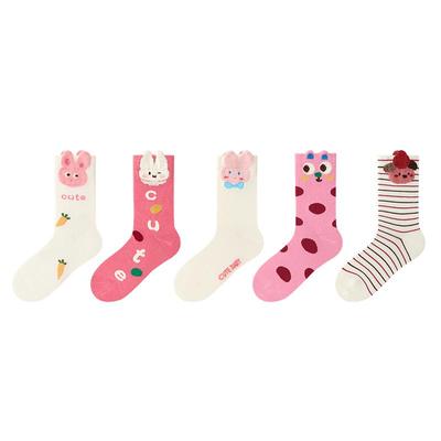 女童袜子秋季长绒棉高筒袜