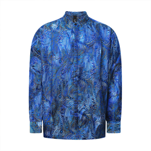 三省六部复线·羽衣霓裳·21AW中国风西阵织凤尾提花男士立领衬衫