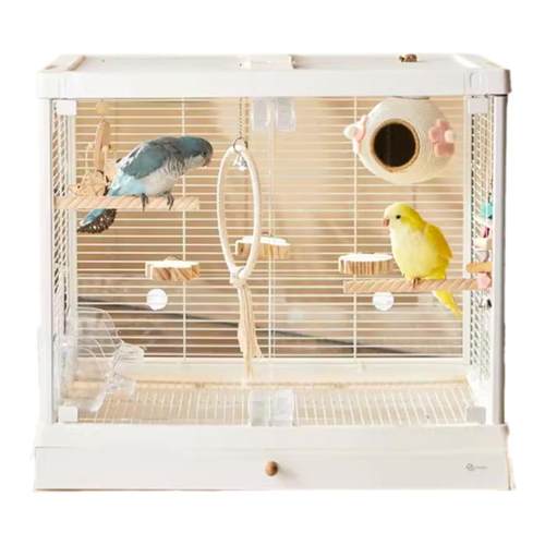 达洋B6045SS全景玻璃高透明鸟笼子不锈钢家用大号豪华鹦鹉笼B6047