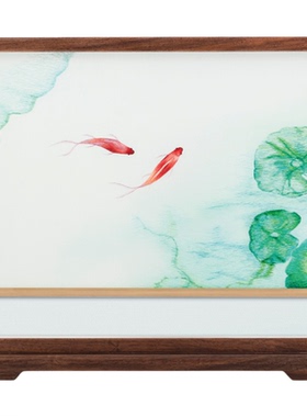 双面苏绣锦上添福荷花鲤如鱼得水