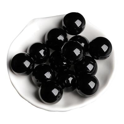 天然金曜石乌金黑曜石银散珠配件