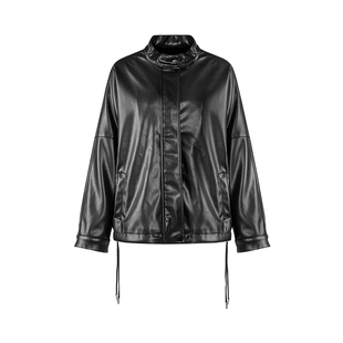 【两件搭配更优惠】LAGOGO酷飒拽姐穿搭PU皮机车外套弯刀牛仔裤