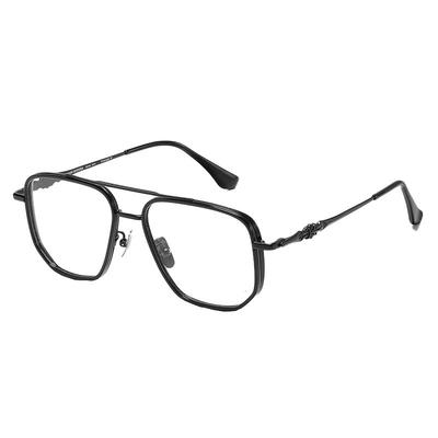 嘉视明男时尚纯钛双梁眼镜大脸款