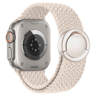 适用于苹果手表表带s10新款编织iwatch s11圆环磁吸运动智能series9女AppleWatch透气s876男女款JY夏季se替换