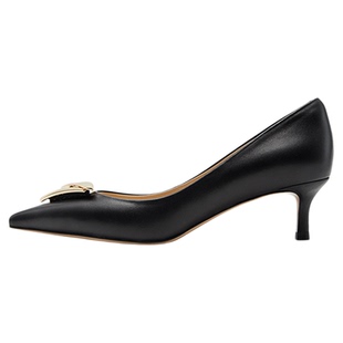 【清仓款】Nine West/玖熙浅口单鞋羊皮优雅尖头饰扣细跟气质女鞋