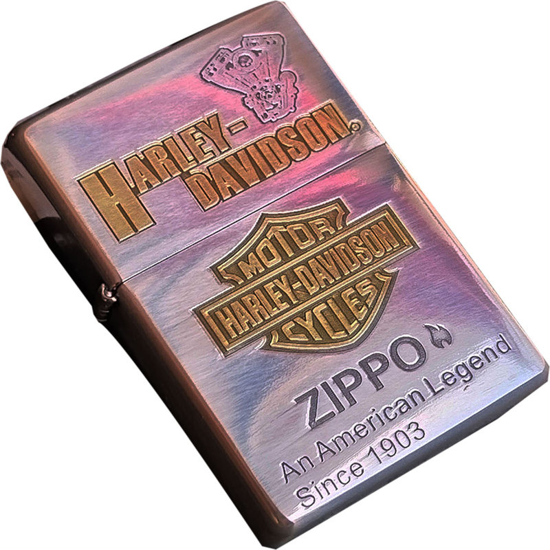 zippo鎏金1937复刻版哈雷发动机