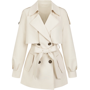 白色风衣外套女春秋小个子中长款 kbne气质春装新款英伦显瘦大衣