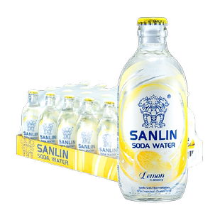 三麟苏打水无糖气泡水柠檬味苏打水335ml*24瓶整箱 1件装