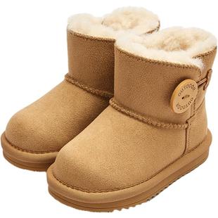 巴拉巴拉儿童雪地靴男童女童加绒鞋子冬季新款童鞋宝宝棉靴加厚潮