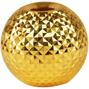 黄金超闪亮金珠999真足金3D工艺手串链隔珠配件圆型转运珠男女