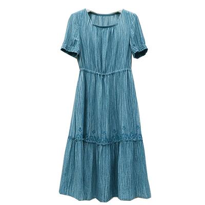 依伽依佳修身时尚气质文艺中长裙