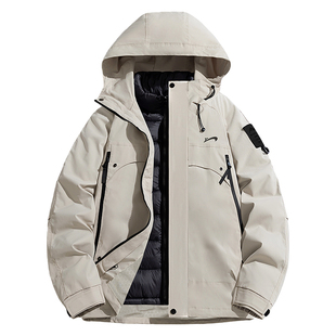 贵人鸟三合一冲锋上衣男款秋冬季2025年新款棉服外套爸爸冬装棉袄