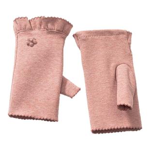 春秋冬季女士半指漏指头手套 薄款学生写字玩手机工作保暖 露手指