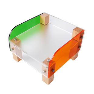 宠物碗架餐桌BD酷彩猫碗架子增高防打翻实木亚克力狗碗架罐头碗架