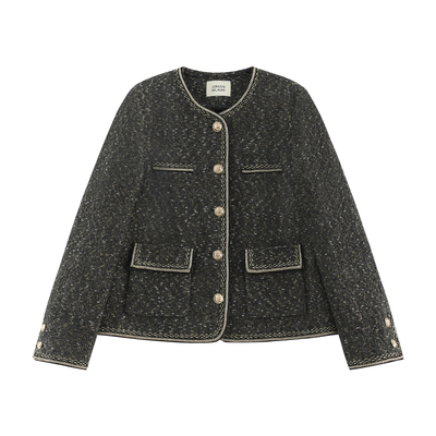 手工织带经典小香外套